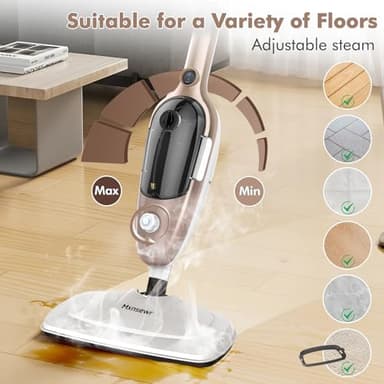 Steam Mop - All-in-one Powerful Handheld Steam Cleaner Detachable Floor Steamer with 11 Accessories, MultiPurpose Steamer for Hardwood Floors, Clothes,Windows,Tiles,Carpet, Whole Home Use, Rose Gold - Image 2