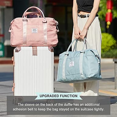 Travel Duffel Bag,Sports Tote Gym Bag,Shoulder Weekender Overnight Bag for Women - Image 2
