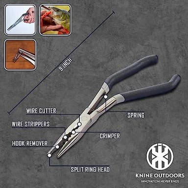 KNINE OUTDOORS 6PCS Fishing Tool Kit, Fishing Pliers, Fish Fillet Knife, Fishing Gripper, Fishing Scissors for Braided line, Fishing Gear and Equipment, Fishing Gifts for Men - Image 3