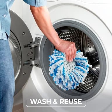 O-Cedar Genuine RinseClean Deep Clean Spin Mop Head Replacement | Machine Washable | Reusable | Microfiber Refill | 40% More Cleaning Power - Image 6