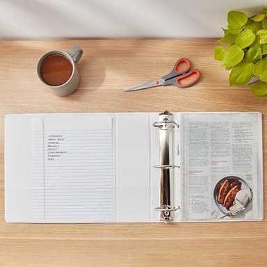 Amazon Basics 3 Ring Binders, 3 Inch, 2 Pack, D-Ring Organizer for School, Home Office, White - Image 9