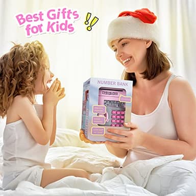 Kids Piggy Bank for Girls - Toys for 5 6 7 8 9 10 Year Old Girl Birthday Gifts - Electronic Piggy Bank ATM Machine Money Safe for Kids Toys Age 6-8-10 - Image 7