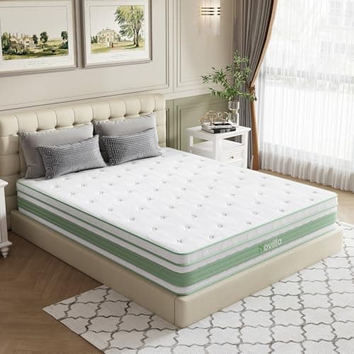 Novilla King Size Mattress 14 Inch, Hybrid Mattress King for Motion Isolation, Gel Memory Foam with Pressure Relief for Cool Night Sleep, Medium Firm Mattresses with Pillow Top, Certipur-Us Certified - Image 1