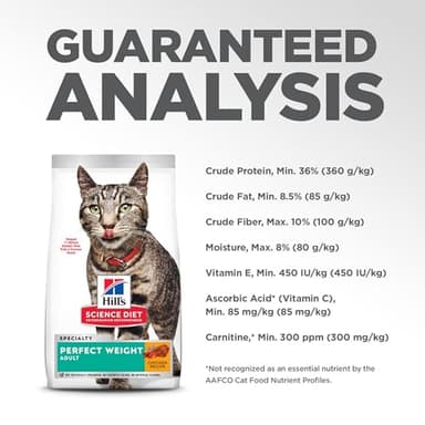 Hill's Science Diet Perfect Weight, Adult 1-6, Weight Management Support, Dry Cat Food, Chicken Recipe, 7 lb Bag - Image 10