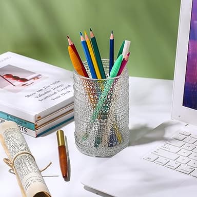 Consou Large Glasses Set of 6, 15 oz Hobnail Glassware Thick Glass Heavy Base - Image 6