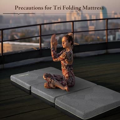 GEMBED Tri Folding Mattress Twin Size - Memory Foam Tri-fold Mattress, Handle & Non-Slip Bottom, Portable Foldable Sofa Bed Floor Chair for Travel RV Camping Guest Yoga - 6 Inch, 75"x38"x6" - Image 4
