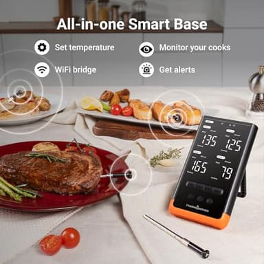 ThermoMaven Wireless Bluetooth Smart Meat Thermometer: Standalone Base, WiFi Thermometer with Sub-1G, 6 Sensors NIST Certified Accuracy, 4 Probes, for Kitchen, BBQ, Grill, Oven, Smoker, Rotisserie - Image 3