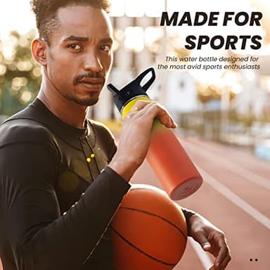 COKTIK Insulated Stainless Steel Water Bottle With Straw Lid, 22 oz Wide Mouth Double Wall Vacuum Insulated Water Bottle Leakproof Lightweight for Hiking, Biking, Running(Fire) - Image 6