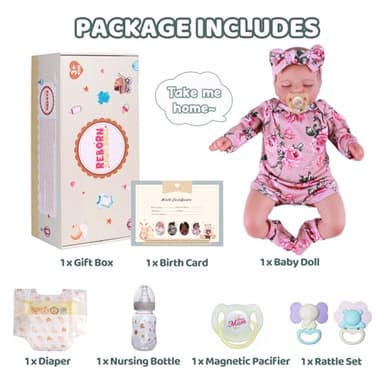 BABESIDE Lifelike Reborn Baby Dolls - Sleeping Realistic Newborn Soft Body Real Life Girl Dolls with Accessories Gifts for Kids Age 3 + & Collection, 20 inches - Image 8