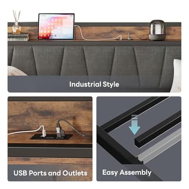 LIKIMIO Daybed with Trundle Bed, Twin Bed Frame with Storage Headboard and Charging Station, Sofa Day Bed with Strong Supports for Living Room, Bedroom, and Guest Room, Grey - Image 7