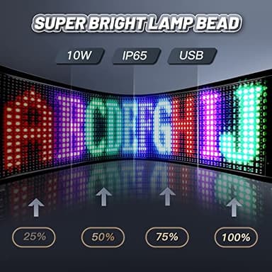 KJOY Programmable Huge Bright LED Signs, 27''x5'' USB 5V, Bluetooth App Control Custom Text Pattern Animation, Scrolling, Flexible LED Display for Car Store Party Bar Hotel - Image 4