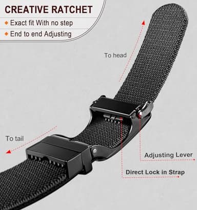 BULLIANT Men Belt-Reversible Ratchet Belt Stretchable for Gift Men Work Casual Golf 1 3/8"-Cut For Fit -2 In 1Belt(Black/Light Brown,34"-38" Waist Adjustable) - Image 5