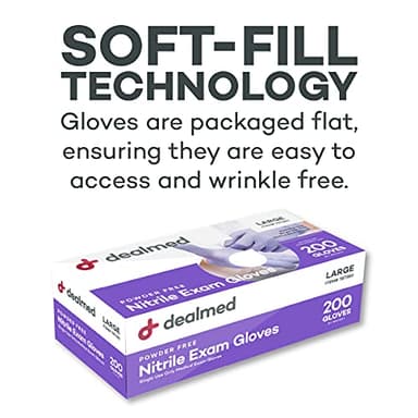 Dealmed Medical Exam Gloves – 200 Count Large Nitrile Gloves, Disposable, Non-Irritating Latex Free, Multi-Purpose Use for a First Aid Kit and Medical Facilities - Image 7