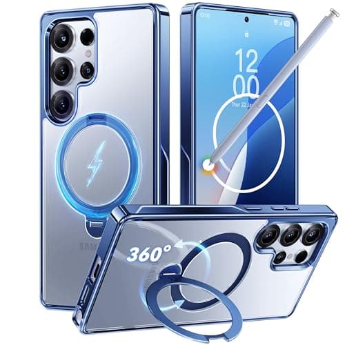CASEKOO Magnetic 360 Stand & Polish Titanium Blue for Samsung Galaxy S25 Ultra Case, 16FT Military Protection, Fit for MagSafe, Protective Slim S25 Ultra Case with Kickstand Ring 6.9" - Image 1