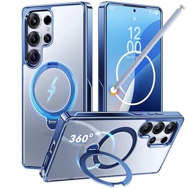 CASEKOO Magnetic 360 Stand & Polish Titanium Blue for Samsung Galaxy S25 Ultra Case, 16FT Military Protection, Fit for MagSafe, Protective Slim S25 Ultra Case with Kickstand Ring 6.9" - Image 1