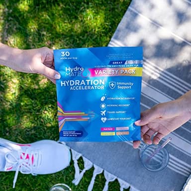 HydroMATE Electrolyte Powder Variety Pack Hydration Packets Low Sugar 30 Count - Image 2