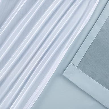 TOWN & COUNTRY LUXE Talia Double Layer Indoor Curtains, Sheer and Room Darkening Blackout, Grommet Top, Energy Efficient, 2-Pack Set, 52"x63", Aqua - Image 4