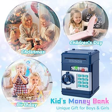 Piggy Bank for Boys,Refasy Electronic Piggy Banks Password Money Saving Box Gifts for 11 Year Old Boy Money Bank Toy Birthday Gifts for Boys Girls Kids Safe Cash Coin Can(Navy) - Image 5