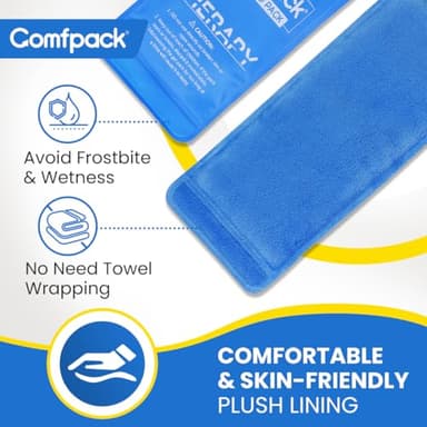 Comfpack Soft Ice Packs for Sports Injuries, Long Lasting Multipurpose Gel Ice Pack with Dual Temperatures for Muscle Pain Relief & Strains, Handheld Design Cold Pack for Head, Shoulder, Knee, Ankle - Image 4