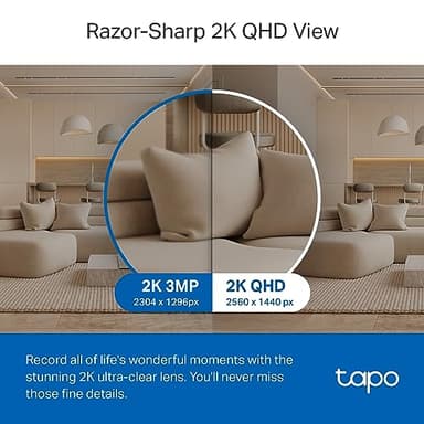 TP-Link Tapo 2K QHD Pan/Tilt Security Camera for Pet Camera, Baby Monitor, Motion Detection, Motion Tracking, 2-Way Audio, Night Vision, Cloud &SD Card Storage, Works w/Alexa & Google Home(Tapo C220) - Image 3