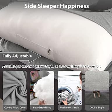 BATTOP Pregnancy Pillows for Sleeping,Full Body Maternity Pillow with Cooling Cover,Support for Back,HIPS,Legs,Belly for Pregnant Women,Pregnancy Must Haves - Image 5