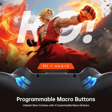 GUSGU G7 Wireless Gaming Controller with Interactive Screen, 1000Hz Polling Rate, Hall Joysticks & Triggers, 4 Programmable Buttons, Compatible with PC, Switch, PS4, iOS, Android, Red - Image 6