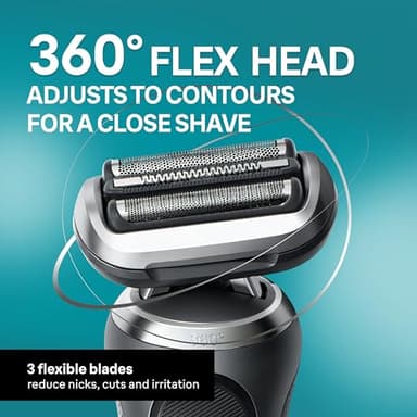 Braun Electric Shaver for Men, Series 7 7185cc, Waterproof, Wet & Dry Shave, Shaving Kit with SmartCare Center and Beard Trimmer, 3 Shave Modes, 60 Minute Battery Runtime, 10 Piece Set - Image 5