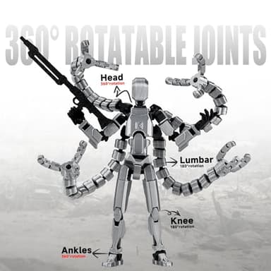 Already Assembled T13 Action Figure Accessories,T13 Multi-Jointed Movable,for Collectors Desktop Decorations t-13 Movability 3D Printed Toys (Gray) - Image 4