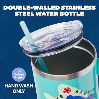 Silver Buffalo Disney Lilo and Stitch Aloha No Bad Days Chillin’ Stainless Steel Tumbler with Handle and Straw, Fits in Standard Cup Holder, 40 Ounces - Image 4