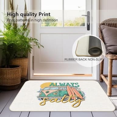 Udinaz Summer Beach Front Door Mat Outside Entrance,Beach House Decor,17"X30" - Image 3