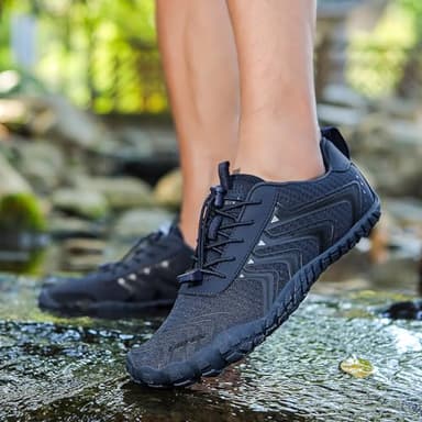 UBFEN Water Shoes Aqua Swim Shoes Mens Womens Beach Sports Quick Dry Barefoot for Boating Fishing Diving Surfing Z5 Dark Blue Color Size US 12 Women 10 Men - Image 5
