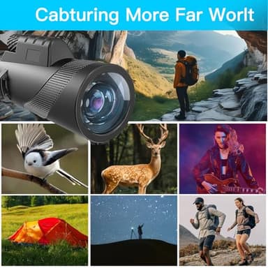 EOQIFJM 10x42 High-Powered Monocular for Adults - Military Grade Compact Monocular Telescope with Tripod, Lightweight & Waterproof Design&BAK4 Prism for Bird Watching, Hiking andWide Field of View - Image 7