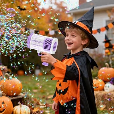 Bubble Gun, 69 Holes Bubble Machine Bubbles Kids Toys for Boys Girls Age 3 4 5 6 7 8 9 10 11 12 Year Old, Summer Outdoor Toy Birthday Wedding Party Halloween Favors - Image 4