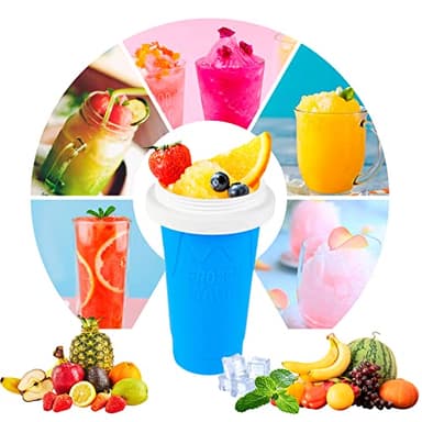 Slushie Maker Cup - TIK TOK Quick Frozen Magic Cup, Portable Double Layers Cool Slushee Maker For MilkShake,Juice,Ice Cream Make & More, Super Fun and Cool Stuff Gift For Kids,Friends & Family - Blue - Image 2
