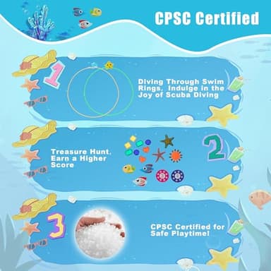 JAZGROM 29pcs Pool Toys for Kids Ages 4-8 8-12,Diving Toys with Swim Thru Rings Including Dive Gems Diving Sticks Water Pool Party Games Swimming Toys for Boys Girls Kids Teens Adults - Image 5