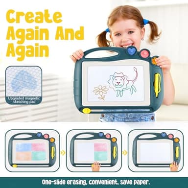 Magnetic Drawing Board, Toddler Toys for Age 1 2 3 Boys Girls, Sketch Pad, Birthday Easter Christmas Halloween Kids Toy Gifts for Boys and Girls - Image 4