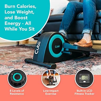 Cubii JR1, Under Desk Elliptical, Bike Pedal Exerciser, Seated Elliptical, Work from Home Fitness, Mini Elliptical Machines for Home Use, Exerciser for Seniors, Desk Exercise, Aqua… - Image 3