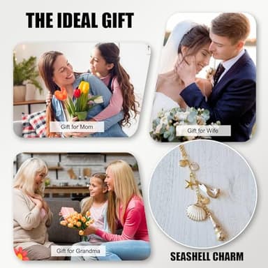 Sea Shells Car Decor,Cute Coastal Hanging Charm for Rear View Mirror, Boho Beach Themed Car Accessories,Hand-Made Starfish Conchas Aesthetic Ornament Pendant for Women - Image 6