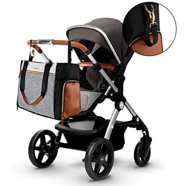 mommore Breast Pump Bag Diaper Tote Bag with 15 Inch Laptop Sleeve Fit Most Breast Pumps like Medela, Spectra S1,S2, Evenflo (brown) - Image 8