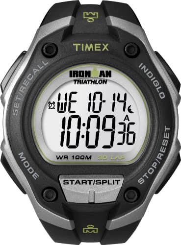 Timex Men's Ironman Triathlon Classic 30 Oversized 43mm Watch – Silver-Tone & Black Case with Black Resin Strap