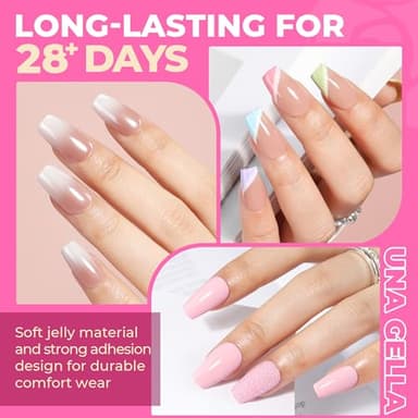 UNA GELLA Short Coffin Nails Tips, 504pcs No c Curve short Coffin Gel Press On Nails Pre Etched For Women Acrylic Nail Extension Full Cover Home Salon 12 Sizes - Image 9