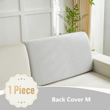 Yoovat Couch Cushion Covers for Sofa Couch Covers Wear-Resistant Universal Sofa Cover Stretch for Sectional Slipcovers (Texture-Light Gray,Back Cover M) - Image 2
