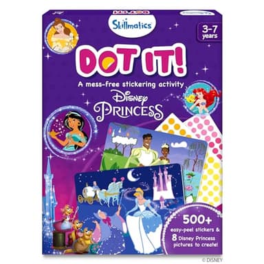 Skillmatics Dot It Sticker Art - Disney Princess, Mess-Free Fun for Kids, 500+ Stickers, Craft Kits, DIY Scrapbooking Activity, Travel Toys, Gifts for Girls & Boys Ages 3, 4, 5, 6, 7 - Image 1