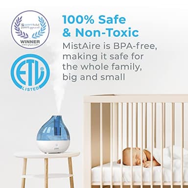 Pure Enrichment MistAire Ultrasonic Cool Mist Humidifier - Quiet Air Humidifier for Bedroom, Nursery, Office, & Indoor Plants - Lasts Up To 25 Hours - Image 4