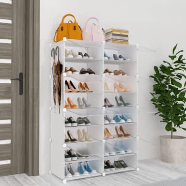 HOMICKER Shoe Storage,32 Pairs Shoe Rack Organizer for Closet Shoe Cabinet with Door Shoe Shelves for Closet,Entryway,Hallway,Bedroom - Image 6