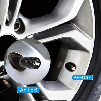 Tire Valve Stem Cap Cover Fit for Jeep Grand Cherokee Wrangler Compass Renegade Patriot Grand Comander Belt O-Ring Seal Corrosion Resistant Tire Valve Caps Car Accessories 4 Pc (Black) - Image 4