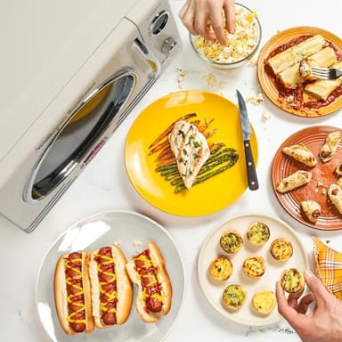 Nostalgia Retro Countertop Microwave Oven, 0.9 Cu. Ft. 800-Watts with LED Digital Display, Child Lock, Easy Clean Interior, Ivory - Image 3