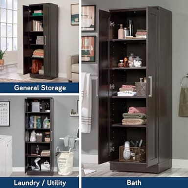 Sauder HomePlus Kitchen Pantry Storage Cabinet with Adjustable Shelves, Laundry Bathroom, L: 23.31" x W: 17.01" x H: 71.18", Dakota Oak - Image 8
