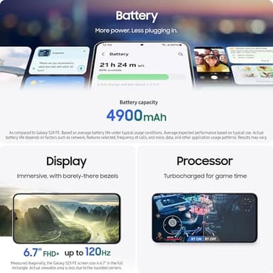 SAMSUNG Galaxy S25 FE Cell Phone + Gift Card & Storage Upgrade, 256GB Unlocked Android AI Smartphone, Large Display, 4900mAh Battery, High Res-Camera, AI Photo Edits, Durable, US 1 Yr Warranty, Navy - Image 3