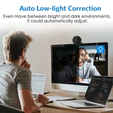 EMEET 1080P Webcam - USB Webcam with Microphone & Physical Privacy Cover, Noise-Canceling Mic, Auto Light Correction, Fixed Focus, C950 Ultra Web Cam w/ 70°View for Meeting/Online Classes/Zoom/YouTube - Image 7